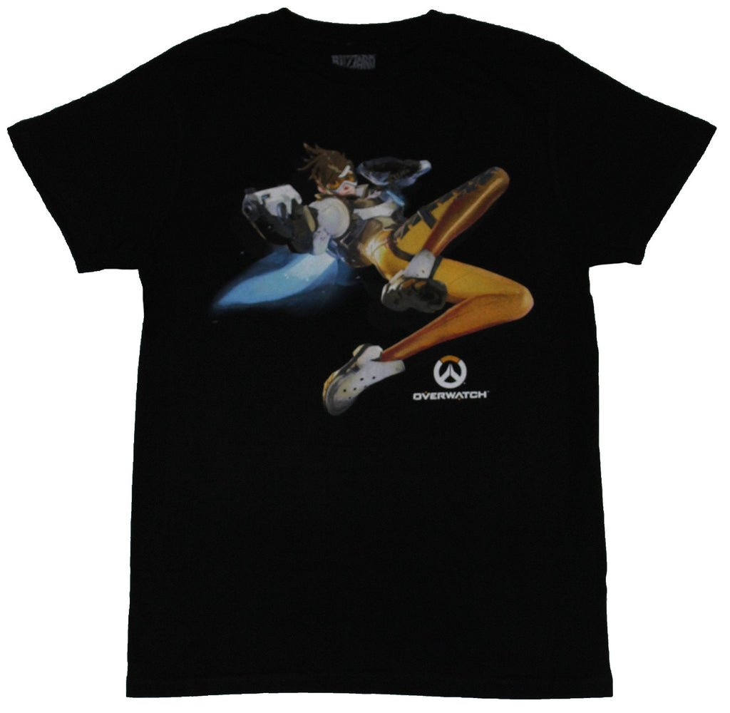 Overwatch Mens T-Shirt - The Cavaly's Here Diving Tracer Image Hoodie, Sweatshirt | CiraTrend.com (Image 1)