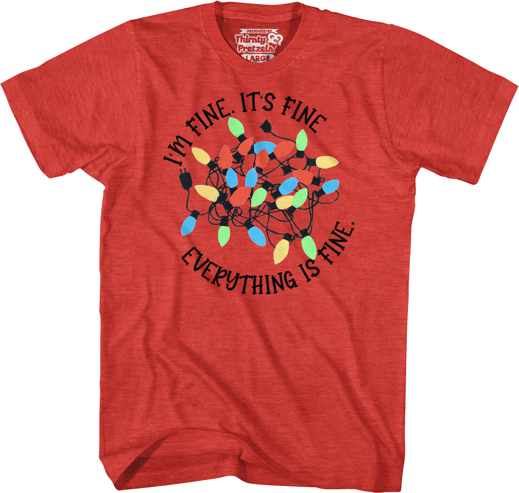 Everything Is Fine Christmas Lights T-Shirt Hoodie, Sweatshirt | CiraTrend.com (Image 1)