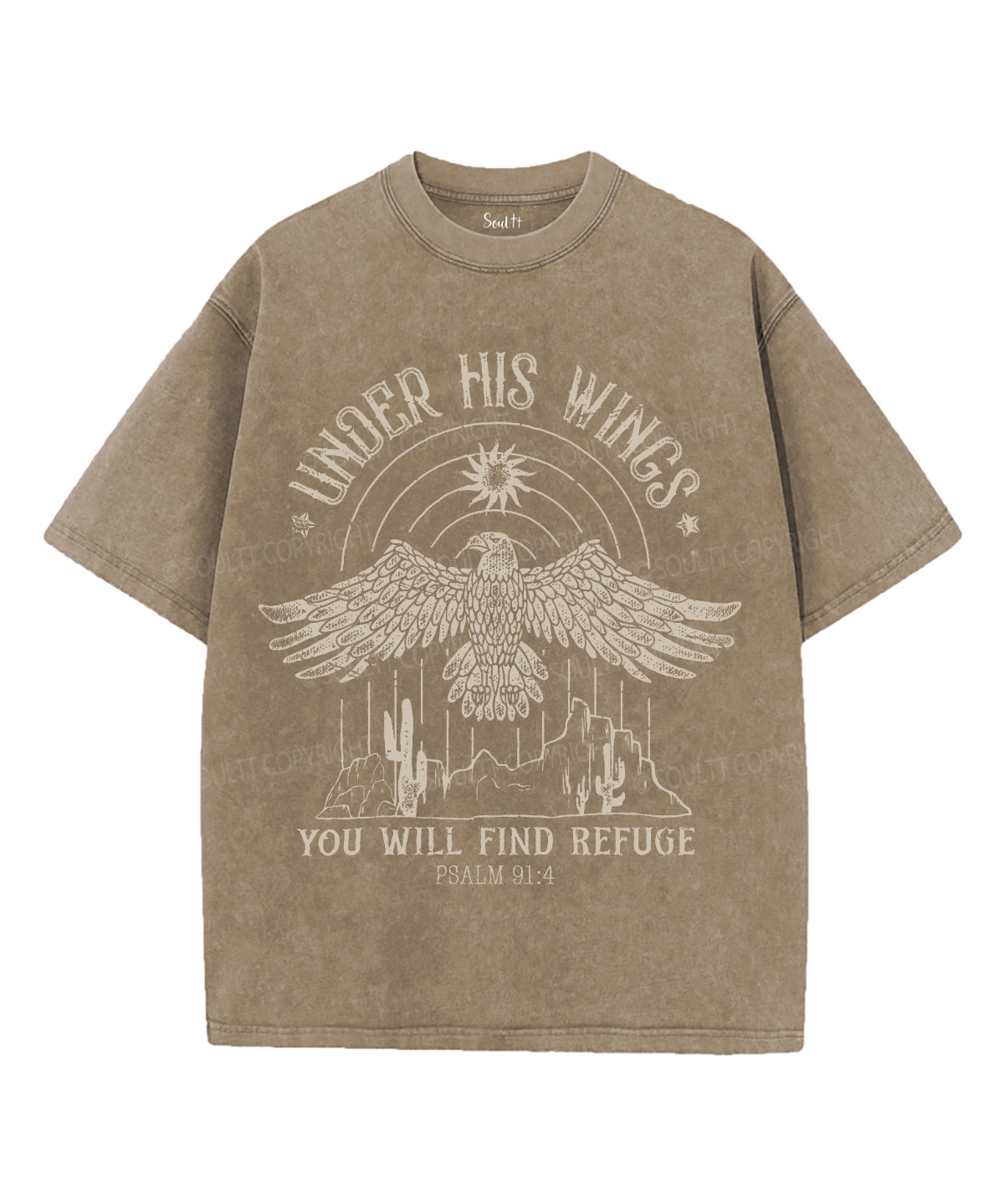 Under His Wings Unisex Washed Christian T-shirt Hoodie, Sweatshirt | CiraTrend.com (Image 5)