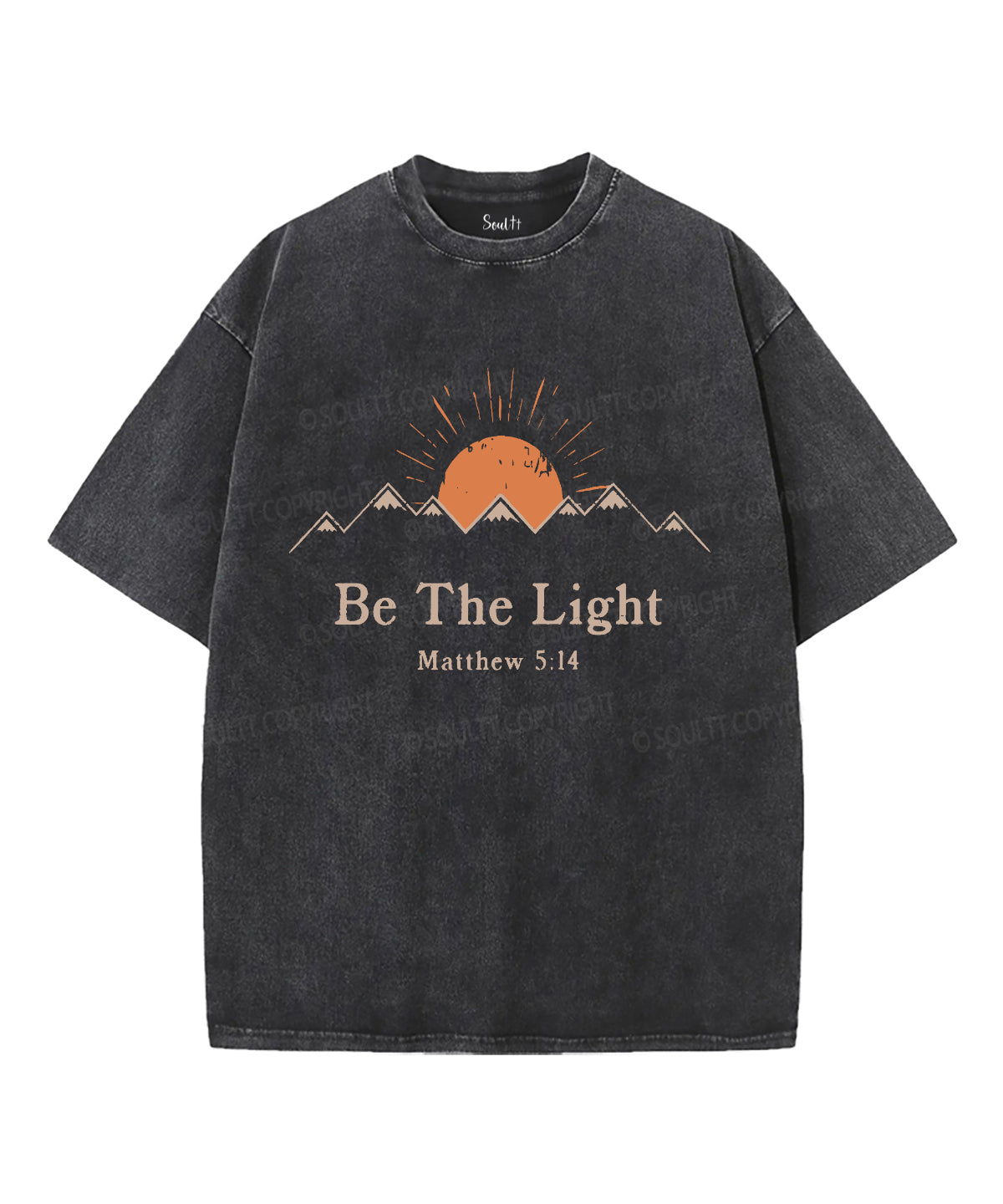 Be The Light Unisex Washed Christian T-shirt Style002 Hoodie, Sweatshirt | CiraTrend.com (Image 2)