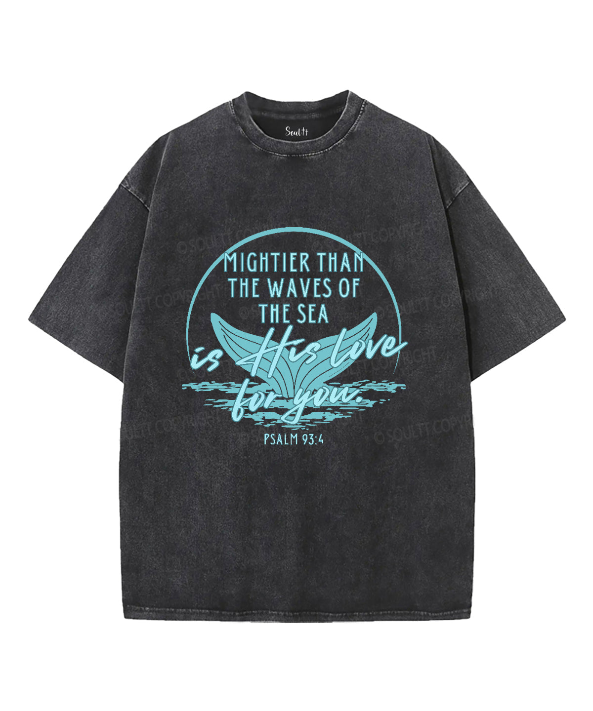 Mightier Than The Waves Unisex Washed Christian T-shirt Style003 Hoodie, Sweatshirt | CiraTrend.com (Image 1)