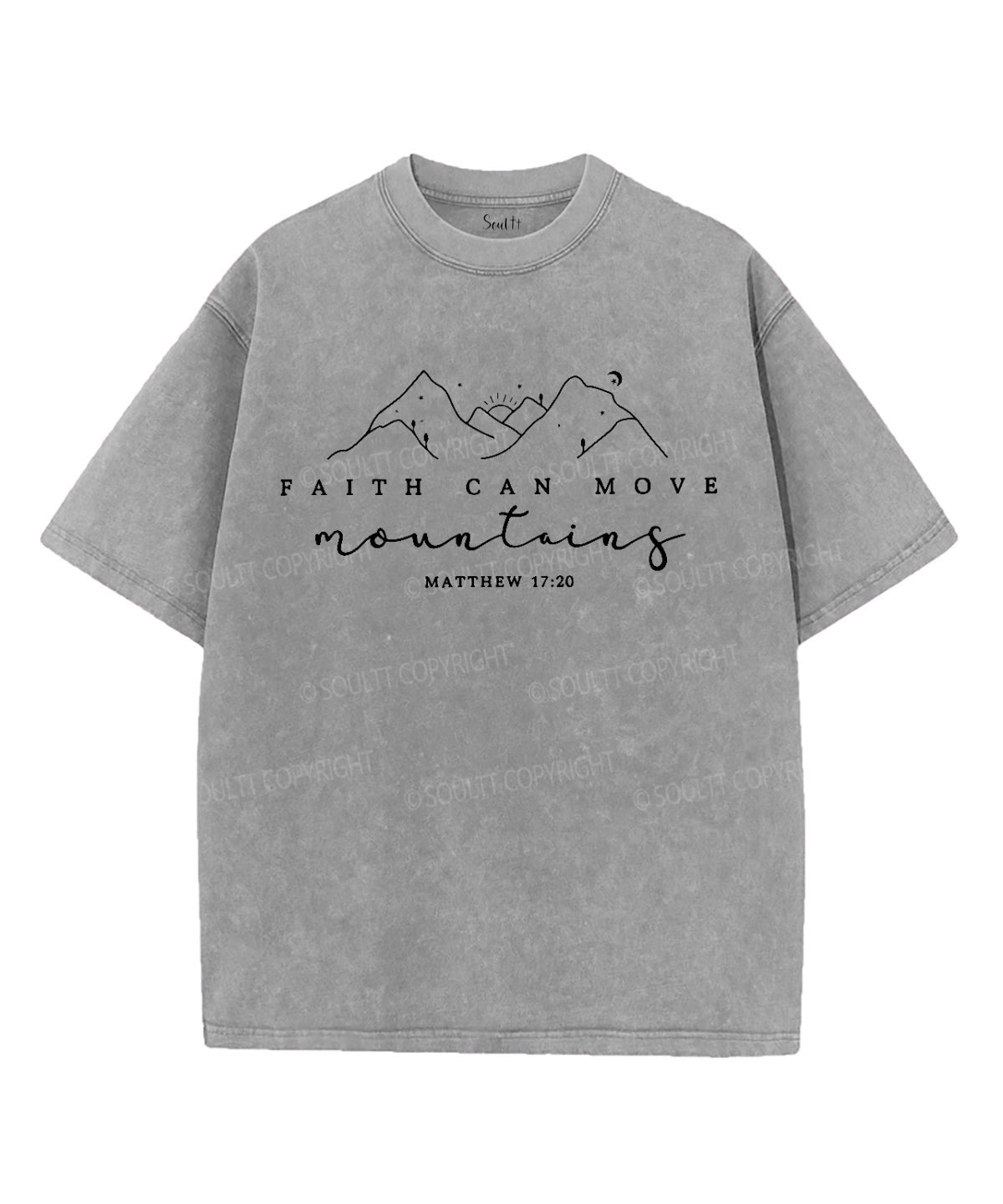 Faith Can Move Montains Washed Christian T-shirt Hoodie, Sweatshirt | CiraTrend.com (Image 2)