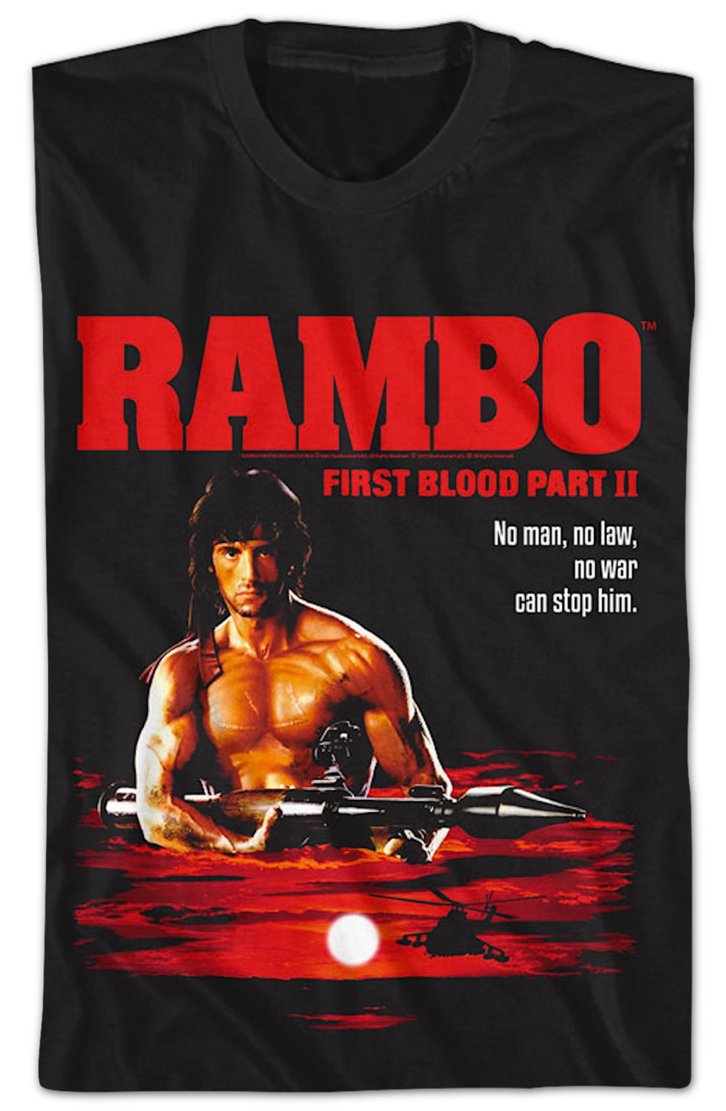 First Blood Part II Tagline Poster Rambo T-Shirt Hoodie, Sweatshirt | CiraTrend.com (Image 2)