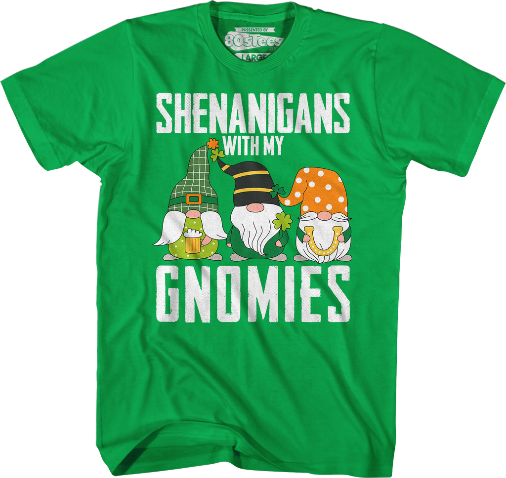 Irish Green Shenanigans With My Gnomies T-Shirt Hoodie, Sweatshirt | CiraTrend.com (Image 1)