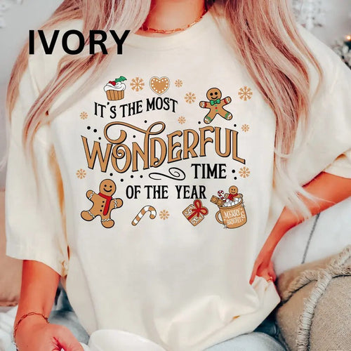 it's the most wonderful time of the year christmas shirt Women's Oversized Christmas Shirt - Festive Printed Design