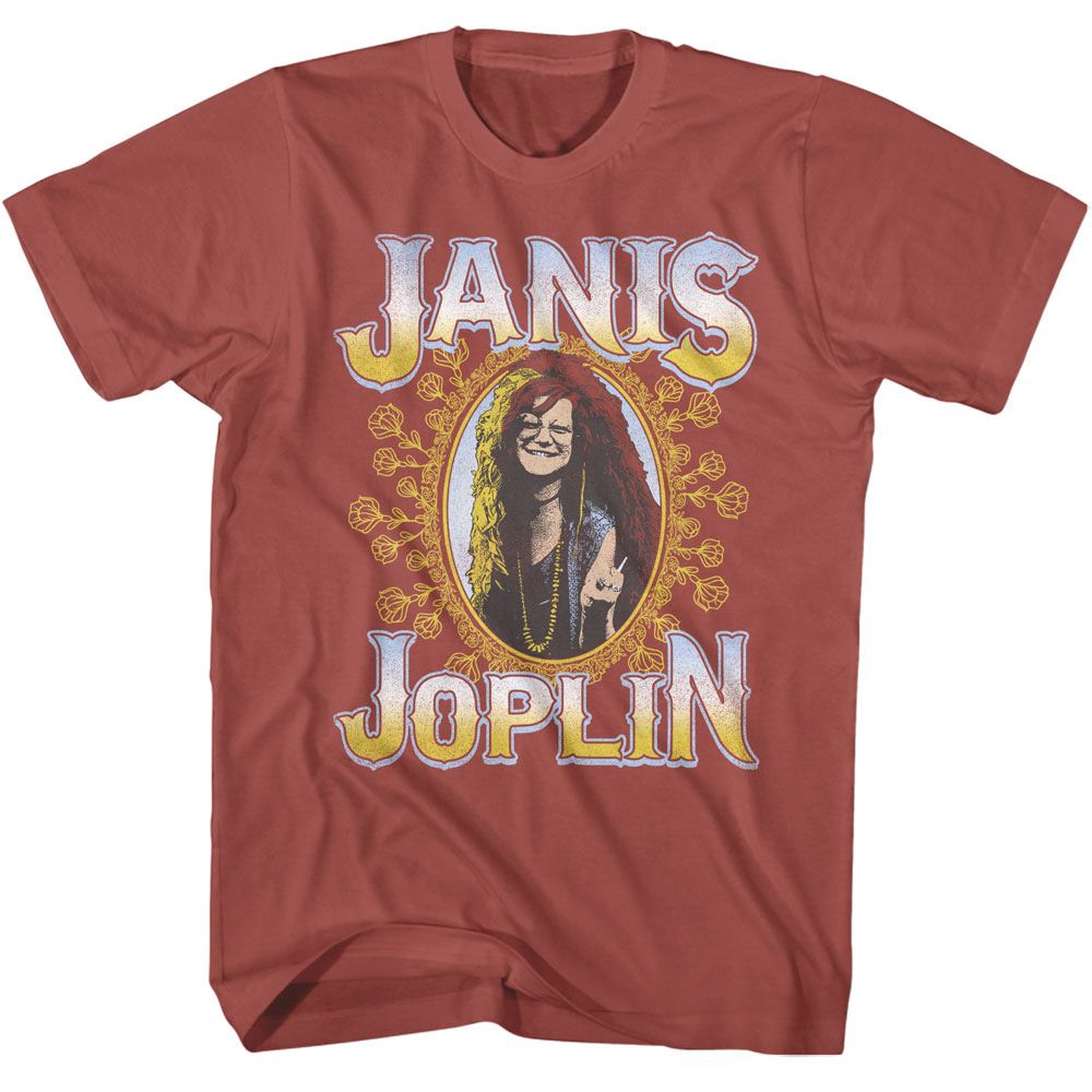 Janis Joplin - Floral Frame Boyfriend Tee Hoodie, Sweatshirt | CiraTrend.com