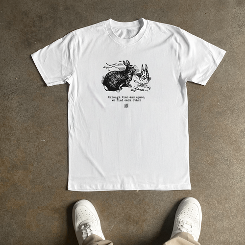 'THROUGH TIME AND SPACE' RABBITS HEAVY FADED TEE Hoodie, Sweatshirt | CiraTrend.com (Image 1)