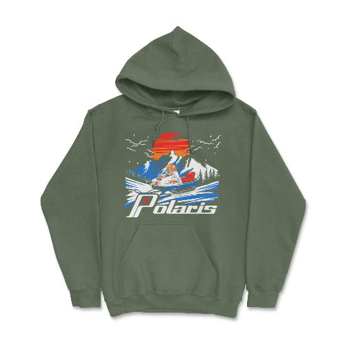 Polaris Retro 70's Snowmobile Hoodie T-Shirts, Sweatshirt | CiraTrend.com (Image 1)