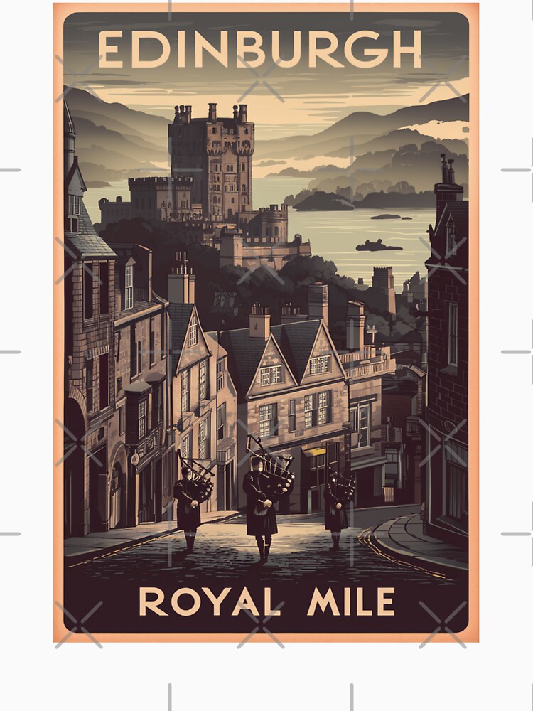 Edinburgh Vintage Travel Poster by TravelerRat