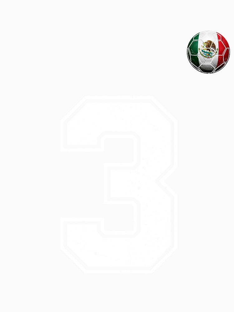 Number 3 Mexico Flag Football Fan by BernoNickel