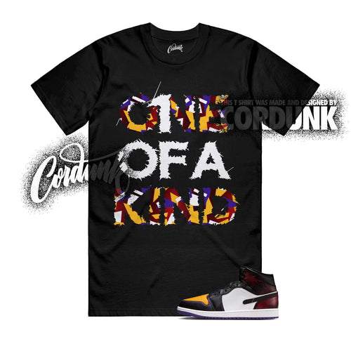 1 LA to Chicago Black White Red Court Purple Yellow Mid T Shirt Match 1OAK