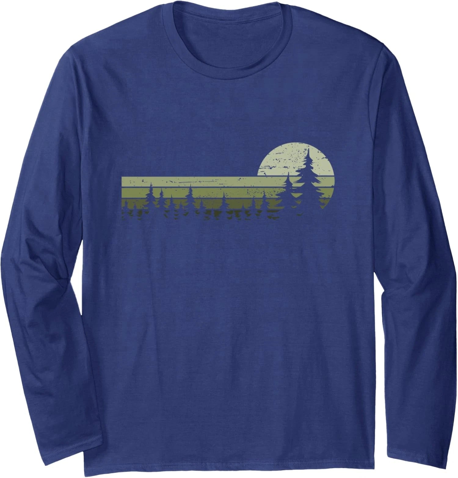 Trees Wildlife Nature Vintage Forest Lover Cute Color Long Sleeve Tshirt