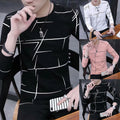 Streetwear Men T-Shirt Pullover Slim Fit Spring Clothing T Print Teenager Tops