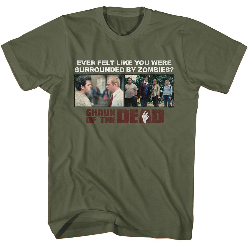 Shaun Of The Dead - Surrounded By Zombies Boyfriend Tee Hoodie, Sweatshirt | CiraTrend.com