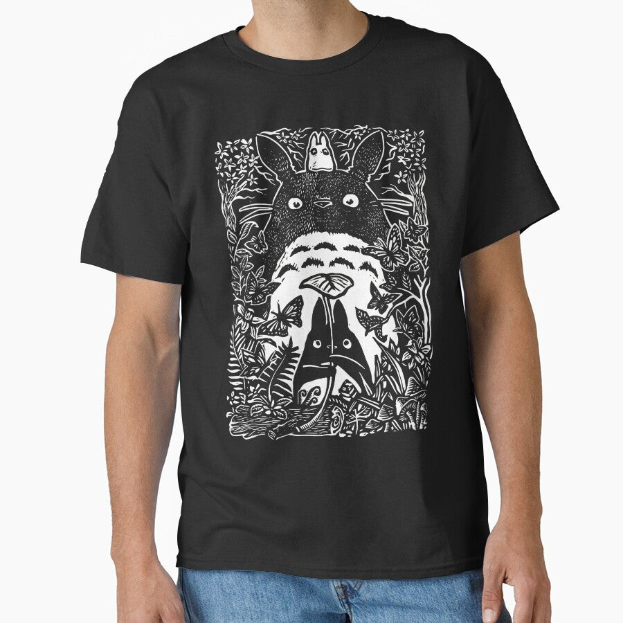 Spirits of the Forest - Monochrome Botanical Block Print by Samy--show
