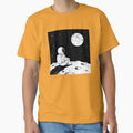 Astronaut Sitting on Moon Looking at Earth - Space Art Design by TeyArtWork