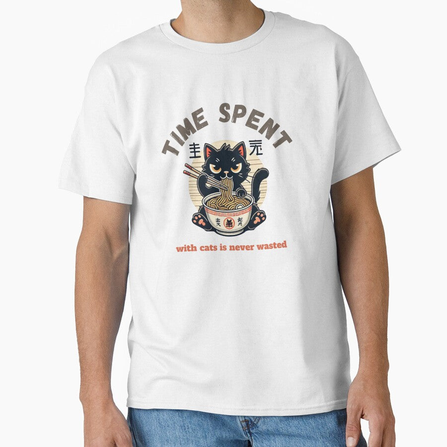 Noodle Cat Shirt, Ramen Cat, Foodie Lover, Black Cat Noodle, Retro Cat, Cat Lover Sweatshirts, Black Cat, by Matrixstore