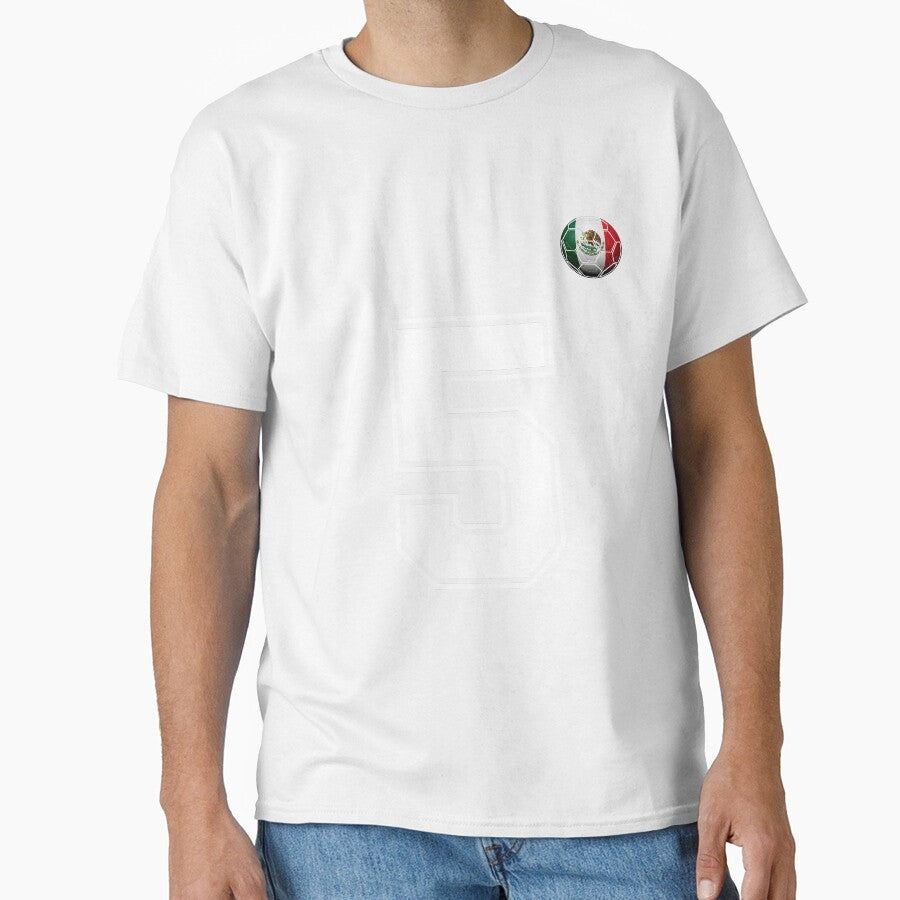 Number 5 Mexico Flag Football Fan by BernoNickel