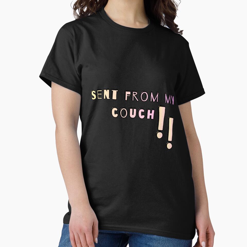 Sent from my couch ! pink Corporate Satire Design by GlistenStudio
