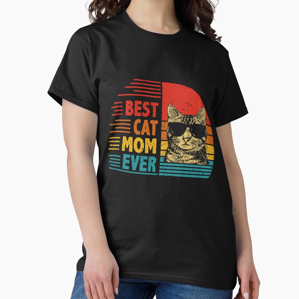 Vintage Retro Best Cat Mom Ever Funny Cat Lover Mother's Day Gift by EdwinaEmmanoiCo