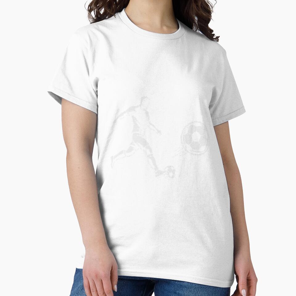 Soccer Player Silhouette Kicking Ball – Minimalist Football Design on Black Background by DesignNadine