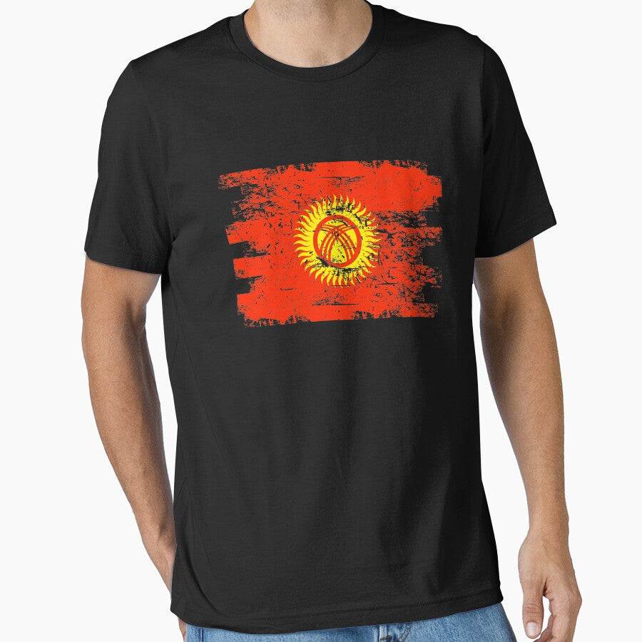 Kyrgyzstan Shirt Gift Country Flag Patriotic Travel Asia Light by threadsmonkey