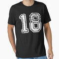 Sport Team Jersey 18 T Shirt Football Soccer Baseball Hockey Basketball Eighteen 18 018 Number by arcadetoystore