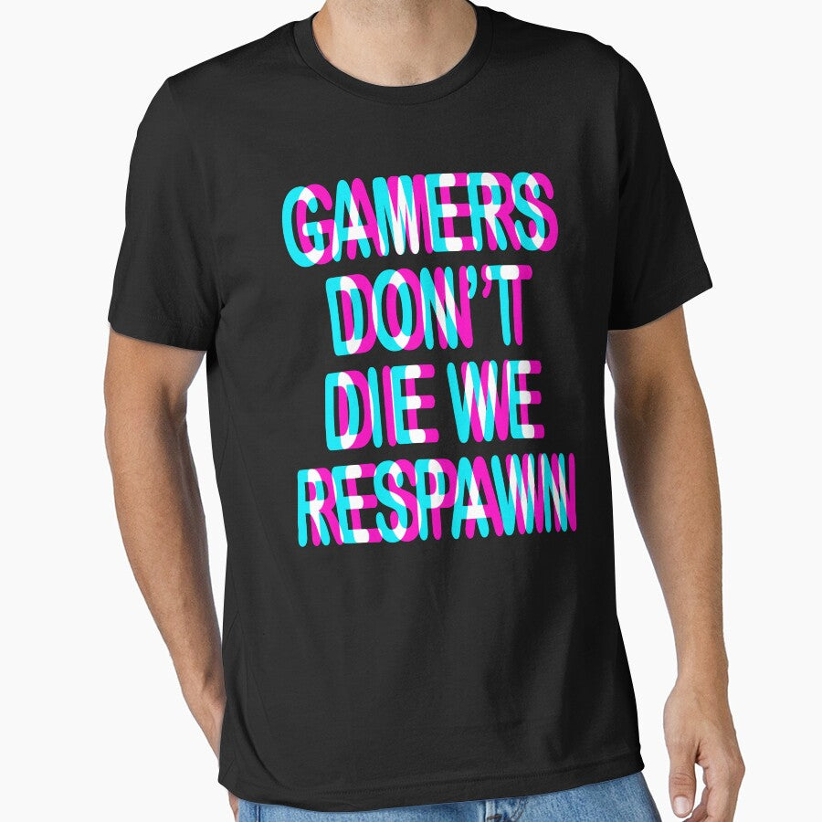GAMING - GAMERS DON'T DIE WE RESPAWN, TRIPPY 3D GAMING by ShirtWreck