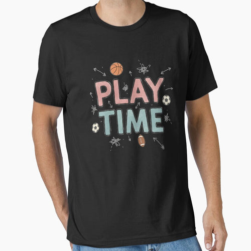 ​"Play Time" - Sporty Chalkboard Style. Pastel Sports-Themed Graphic: "PLAY TIME". by ZyVoAli