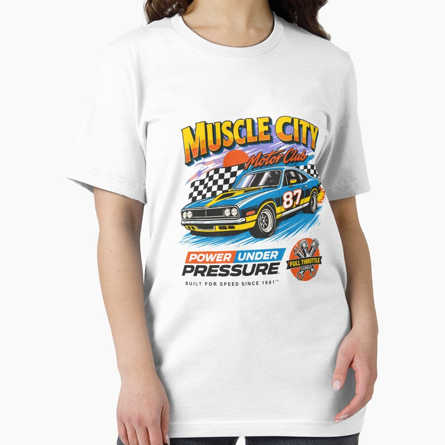 Muscle City Motor Club Racing Tee by Matinez Pink