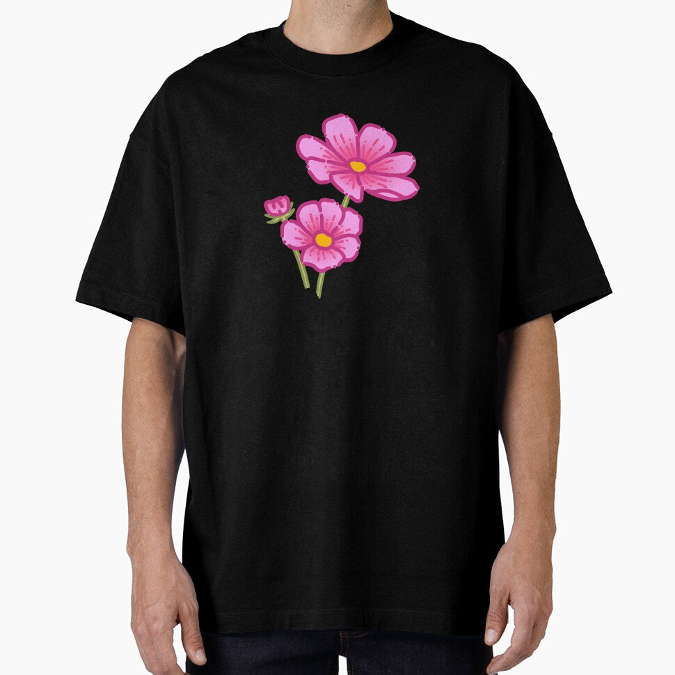 Pink Flowers Simple Drawing by AveryZi