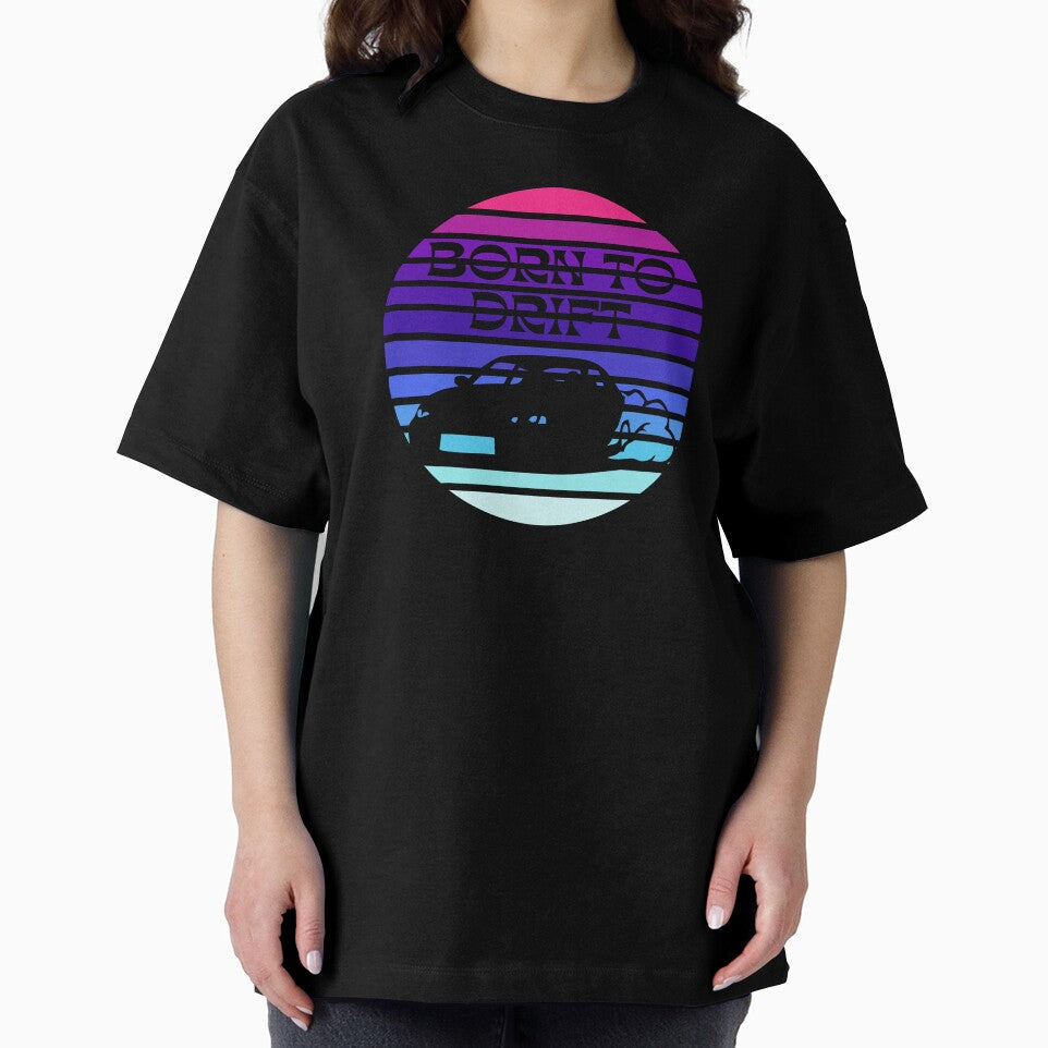 Born to drift T-Shirt | Retro Sunset Drift Graphic by DNHZstore