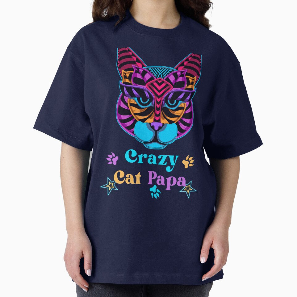 Crazy Cat Papa Illustrated Digital Design by mangaworldart