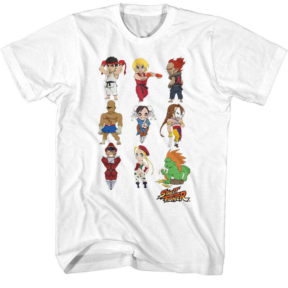 Street Fighter - Chibi Characters Stacked Boyfriend Tee Hoodie, Sweatshirt | CiraTrend.com