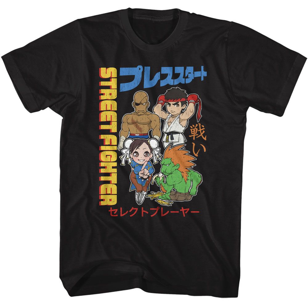 Street Fighter - Chibi With Kanji T-Shirt Hoodie, Sweatshirt | CiraTrend.com