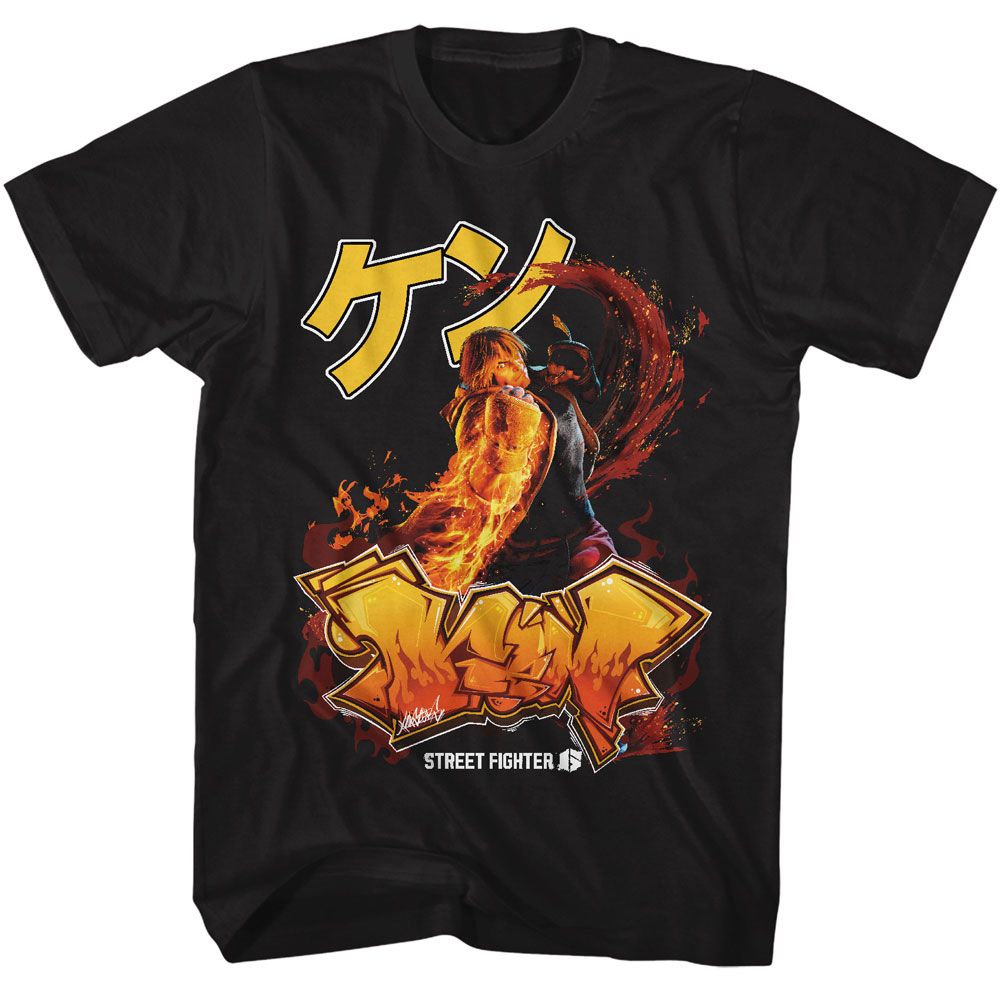 Street Fighter - Ken Graffiti Boyfriend Tee Hoodie, Sweatshirt | CiraTrend.com