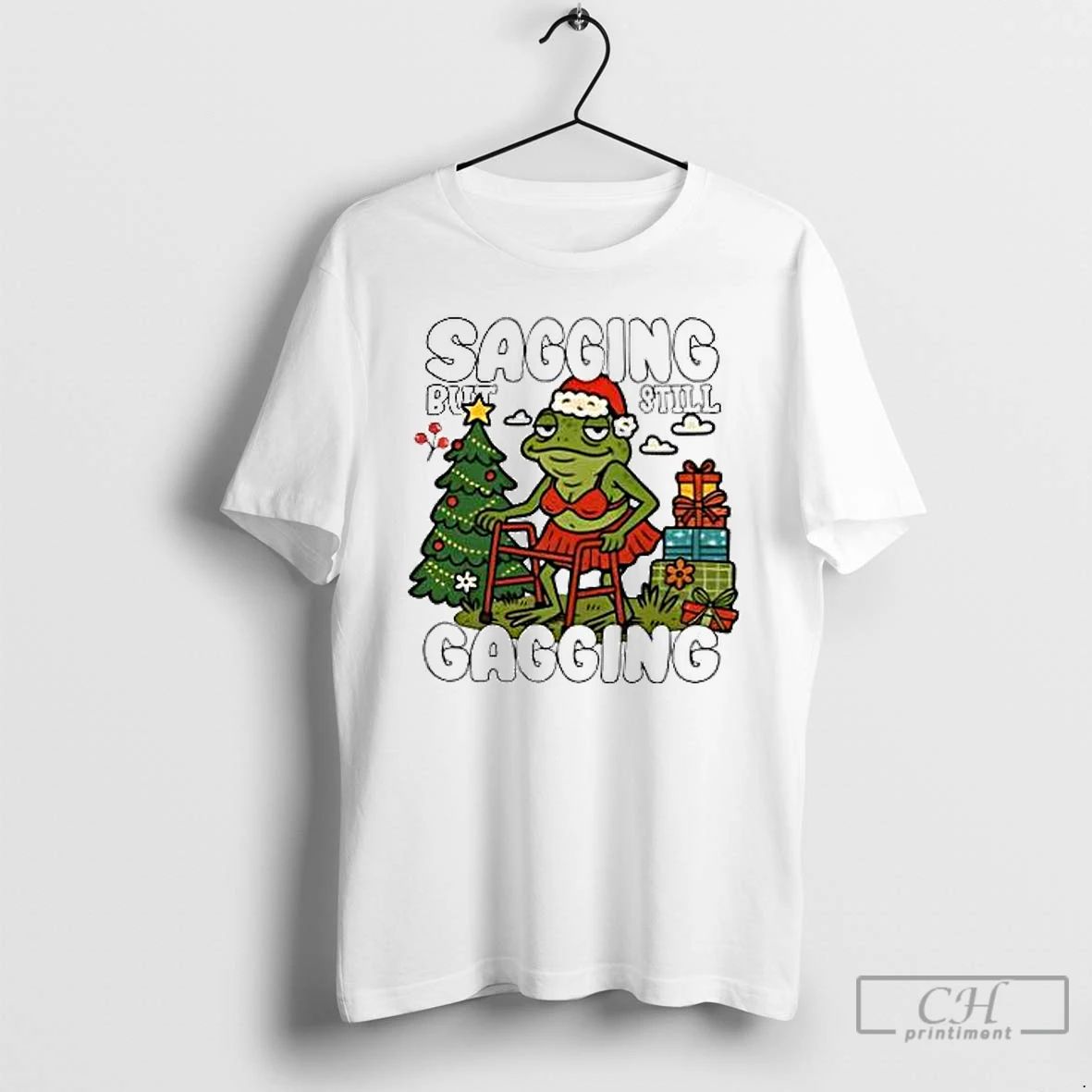 Classic Frog Sagging But Still Gagging Christmas T Shirts