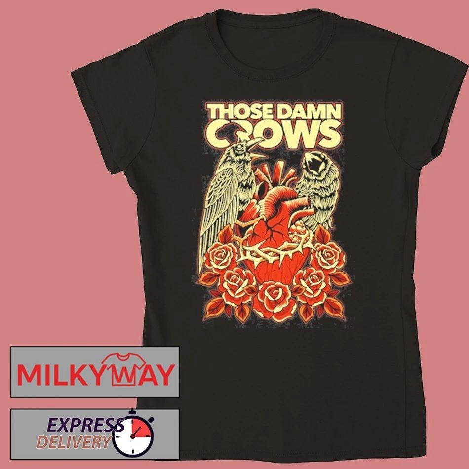 Those Damn Crows 2026 Valentine Heart & Roses Crow shirt