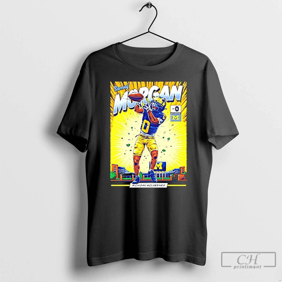 Classic Michigan Wolverines Semaj Morgan No 0 Comic T Shirts