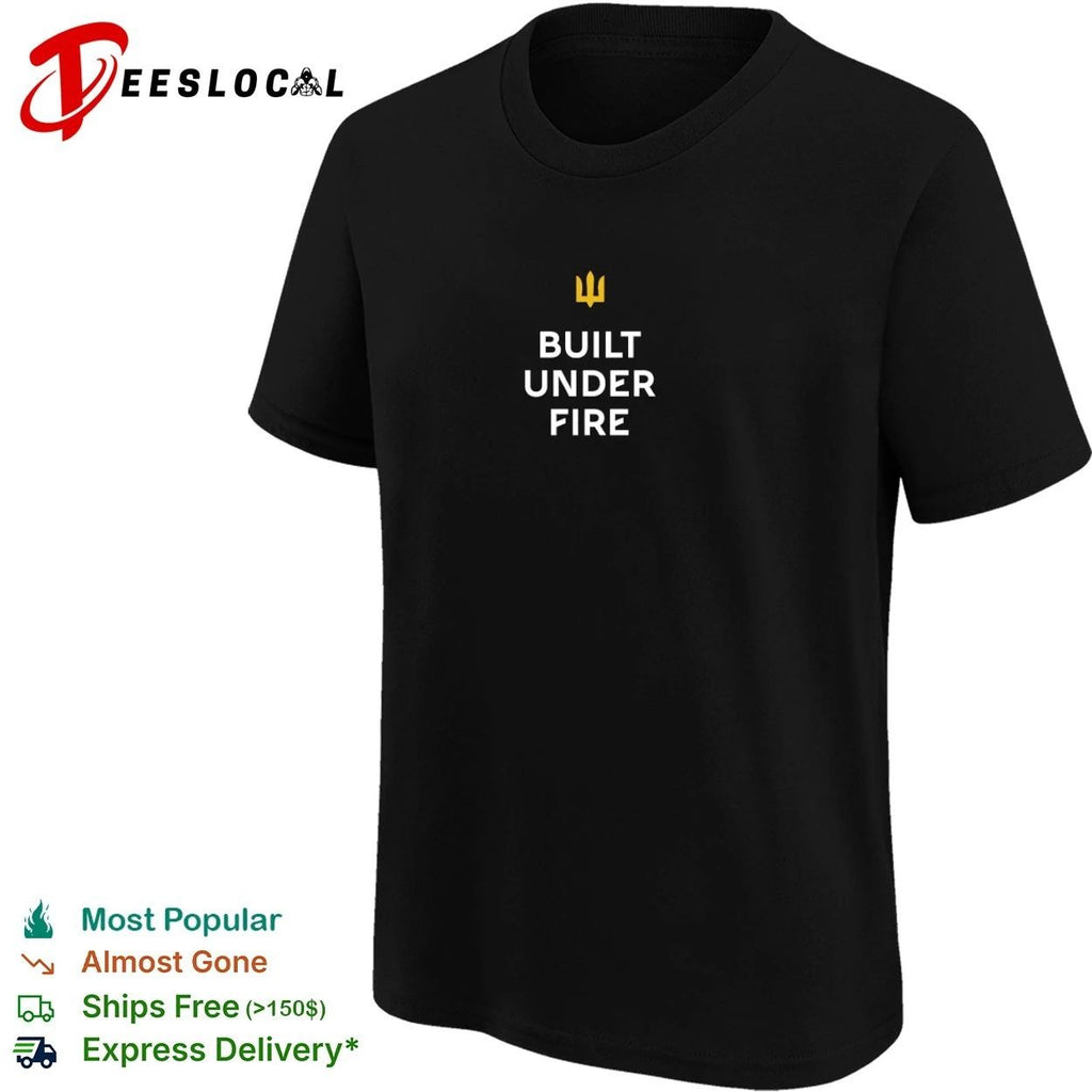 Built Under Fire Ukraine Trident Patriotic T-shirt