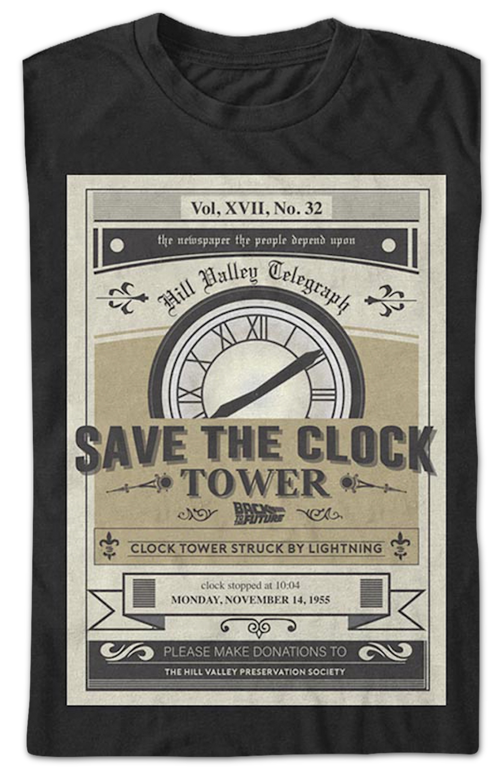 Vintage Save The Clock Tower Back To The Future T-Shirt Hoodie, Sweatshirt | CiraTrend.com (Image 2)
