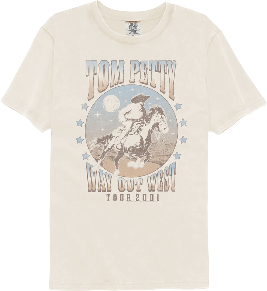 Way Out West Tom Petty Comfort Colors Brand T-Shirt Hoodie, Sweatshirt | CiraTrend.com (Image 1)
